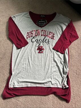 Boston College Eagles Gray & Maroon Raglan Tee